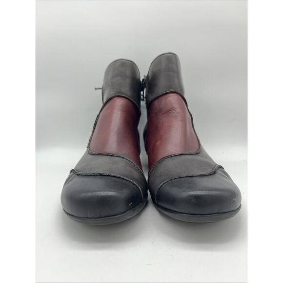 Remonte Dorndorf Lace Back Zip Ankle Boots Black Grey Red Wine Size 41 EU - Picture 2 of 10